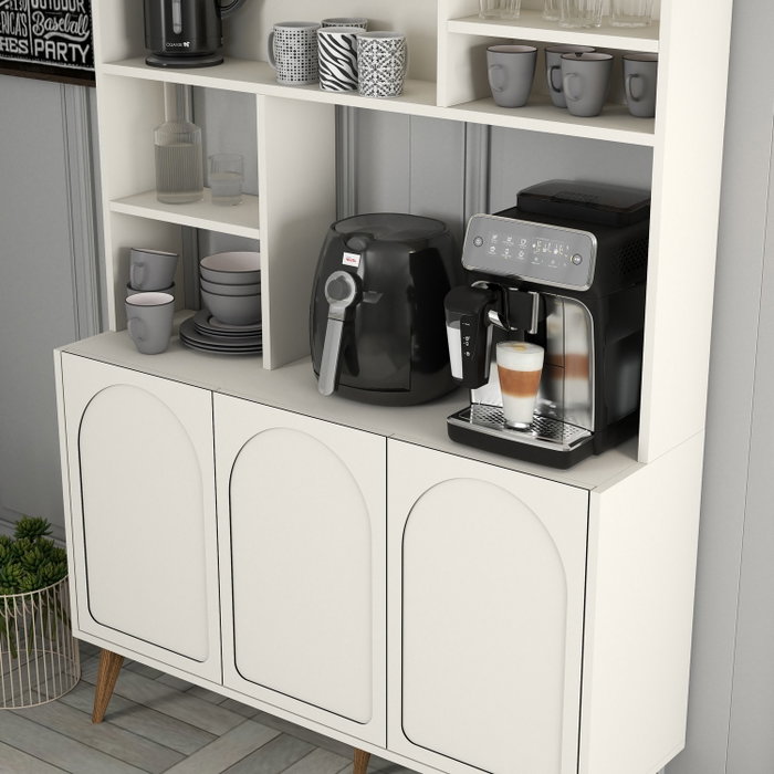 Hanah Home Lyon 120 Mueble Bar para Café - Crema y Nogal Hanah Home Lyon 120 Mueble Bar para Café - Crema y Nogal